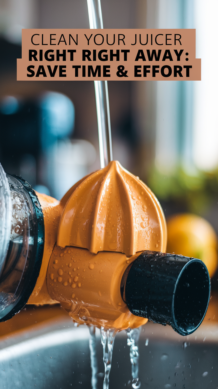 Clean Your Juicer Right Away: Save Time & Effort
A close-up of a juicer being rinsed under running water, making cleanup quick and easy. Keeping your juicer clean prevents bacteria buildup and ensures fresh, delicious juice every time.
